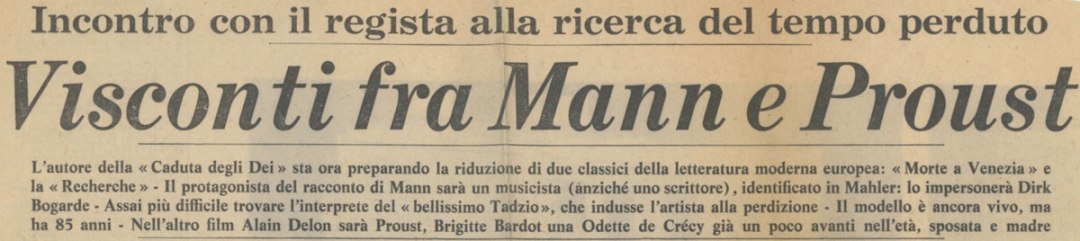 Visconti fra Mann e Proust