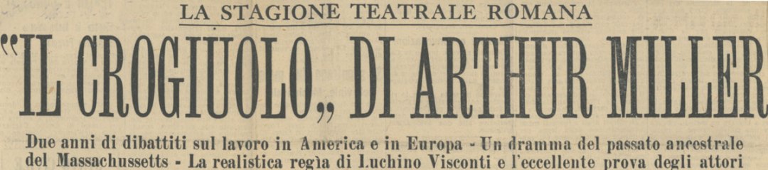 Il Crogiuolo di Arthur Miller