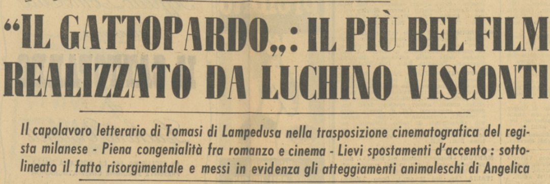 Anteprima a Roma: Il Gattopardo marzo 1963