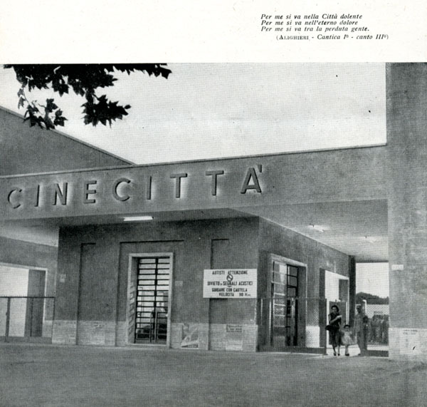 Citazione di Dante nell'agenda pubblicitaria del film Bellissima