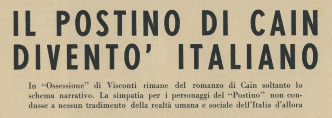 Il postino di Cain diventò italiano